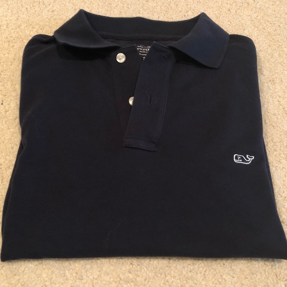 Vineyard Vines Small-Slim Navy Short-Sleeve Polo